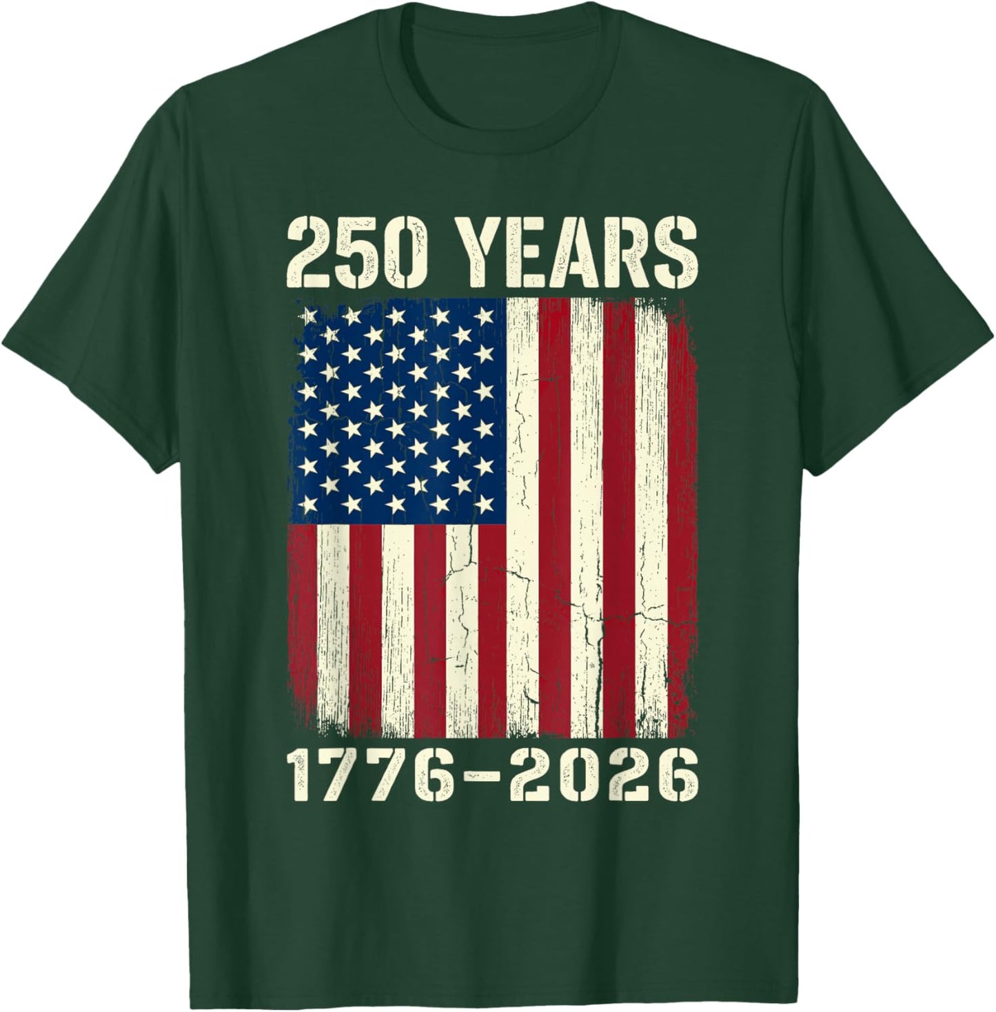 Vintage 250 Years American 1776 2026 250th USA Men Women T-Shirt - T-Shirt | Forest
