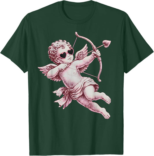 Cherub Angel Cupid Vintage Aesthetic Valentines T-Shirt - T-Shirt | Forest