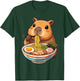 Capybara Eating Ramen Noodles Japanese Kawaii Graphic T-Shirt - T-Shirt | Forest