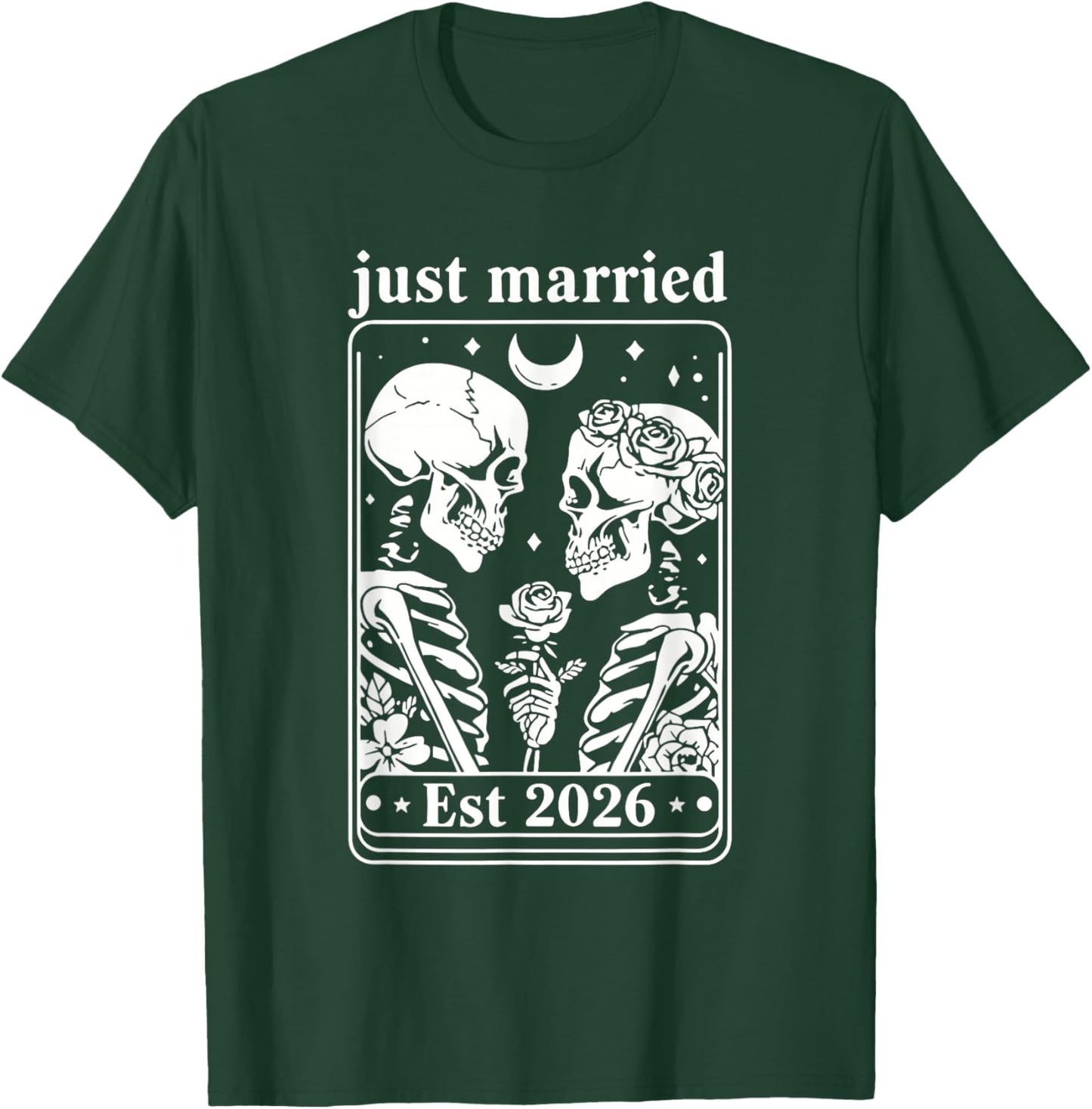 Skeleton Couple Bride and Groom Wedding T-Shirt - T-Shirt | Forest