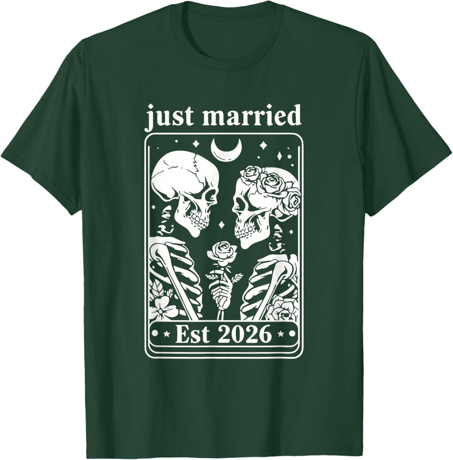 Skeleton Couple Bride and Groom Wedding T-Shirt - T-Shirt | Forest