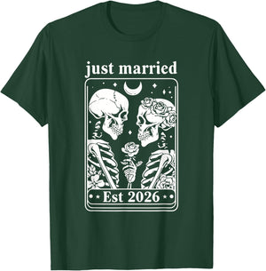 Skeleton Couple Bride and Groom Wedding T-Shirt - T-Shirt | Forest