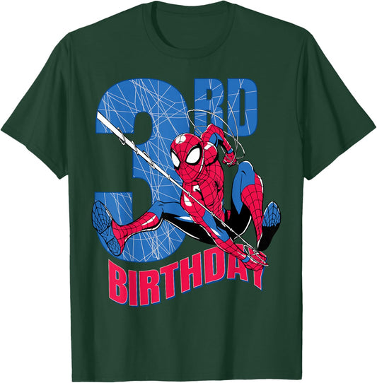 Marvel Comics Spider-Man 3rd Birthday Hero Web Action T-Shirt - T-Shirt | Forest