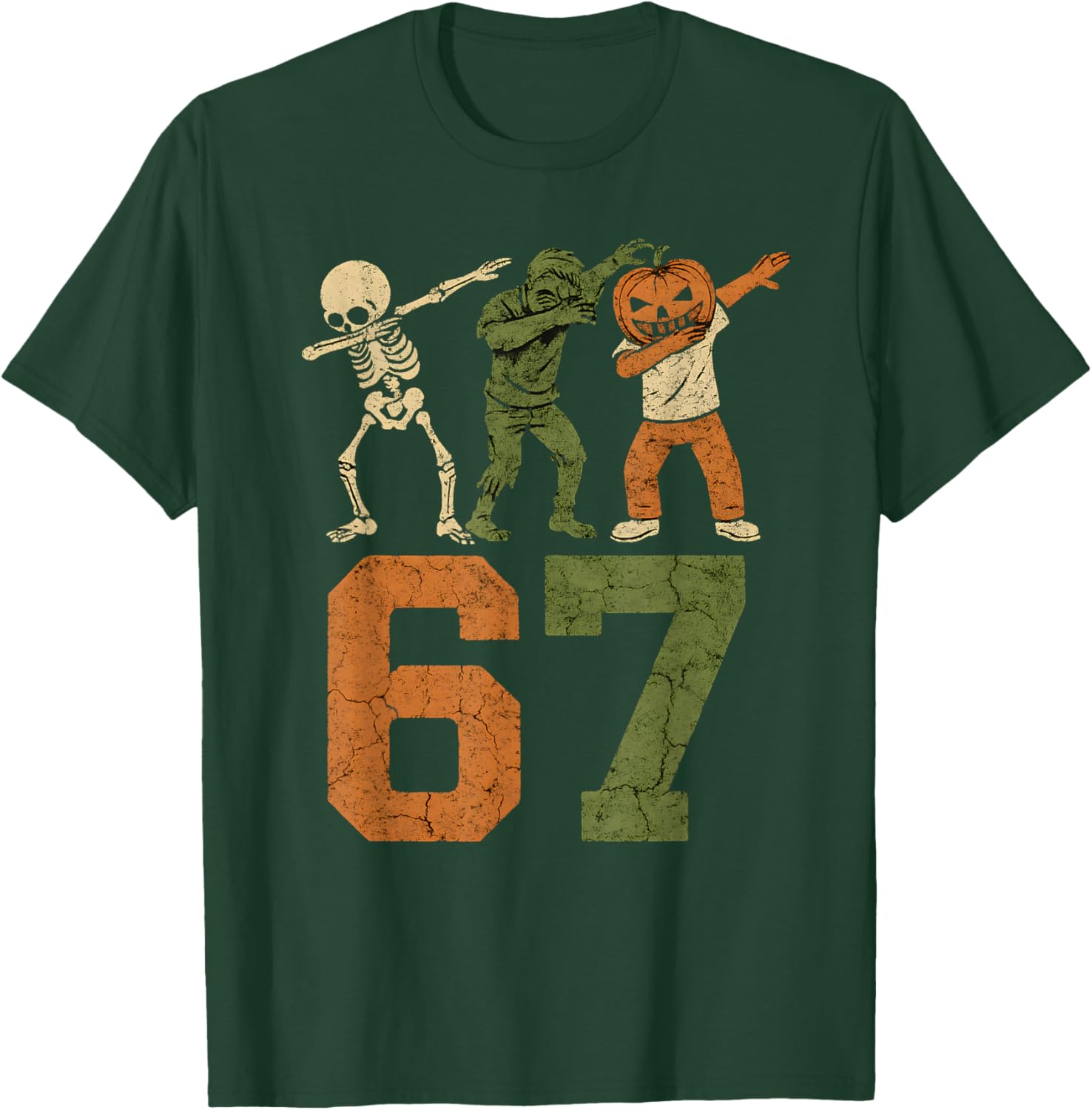 67 Meme Halloween Dabbing 6 7 Brainrot Six Seven Kids Boys T-Shirt - T-Shirt | Forest