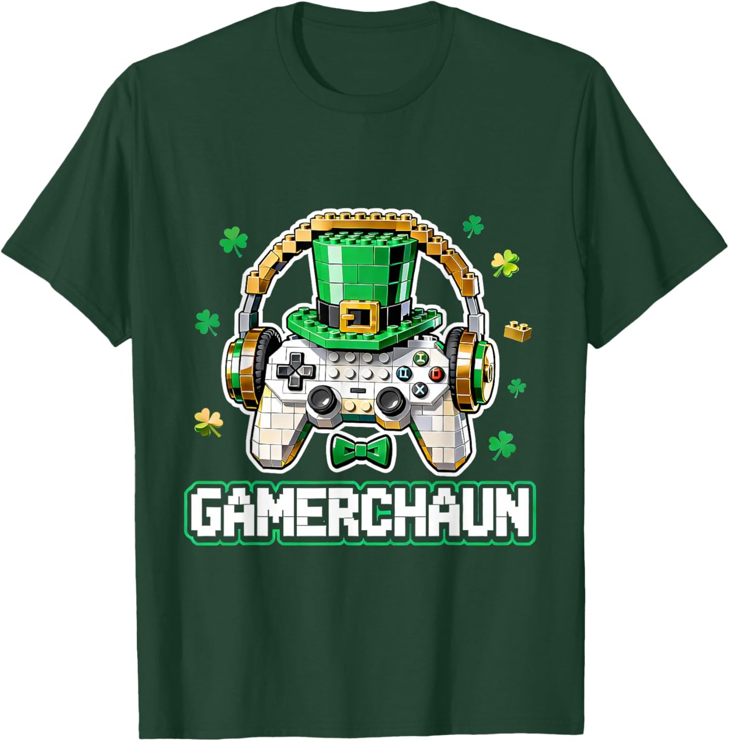 Gamerchaun Funny Leprechaun Gaming St Patricks Day T-Shirt - T-Shirt | Forest