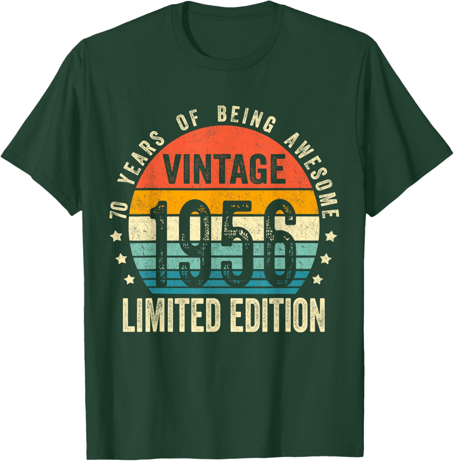 Vintage 1956 70th Birthday Gift Men Women 70 Years Old T-Shirt - T-Shirt | Forest