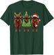 Retro Christmas American Bison Buffalo Santa Reindeer T-Shirt - T-Shirt | Forest