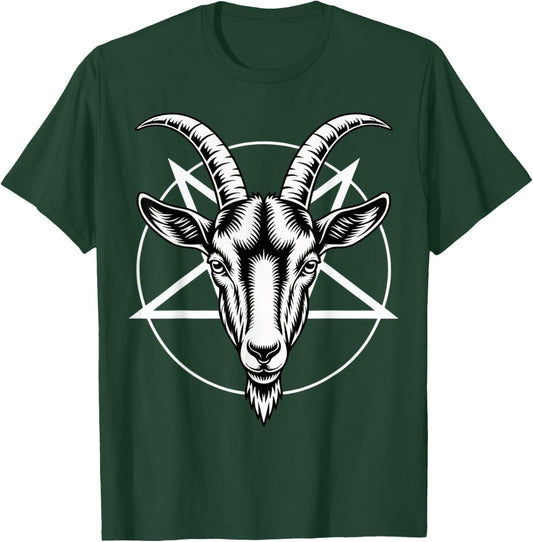 Goat Head Pentagram Occult Design Satanic and Satan T-Shirt - T-Shirt | Forest