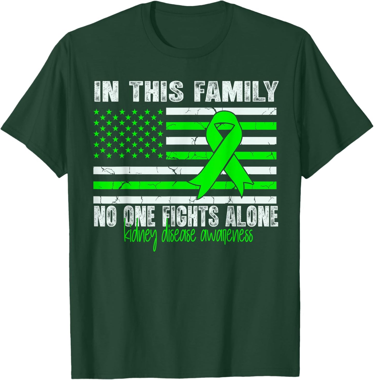 Kidney Disease Awareness Support Flag us Kidney Disease T-Shirt - T-Shirt | Forest