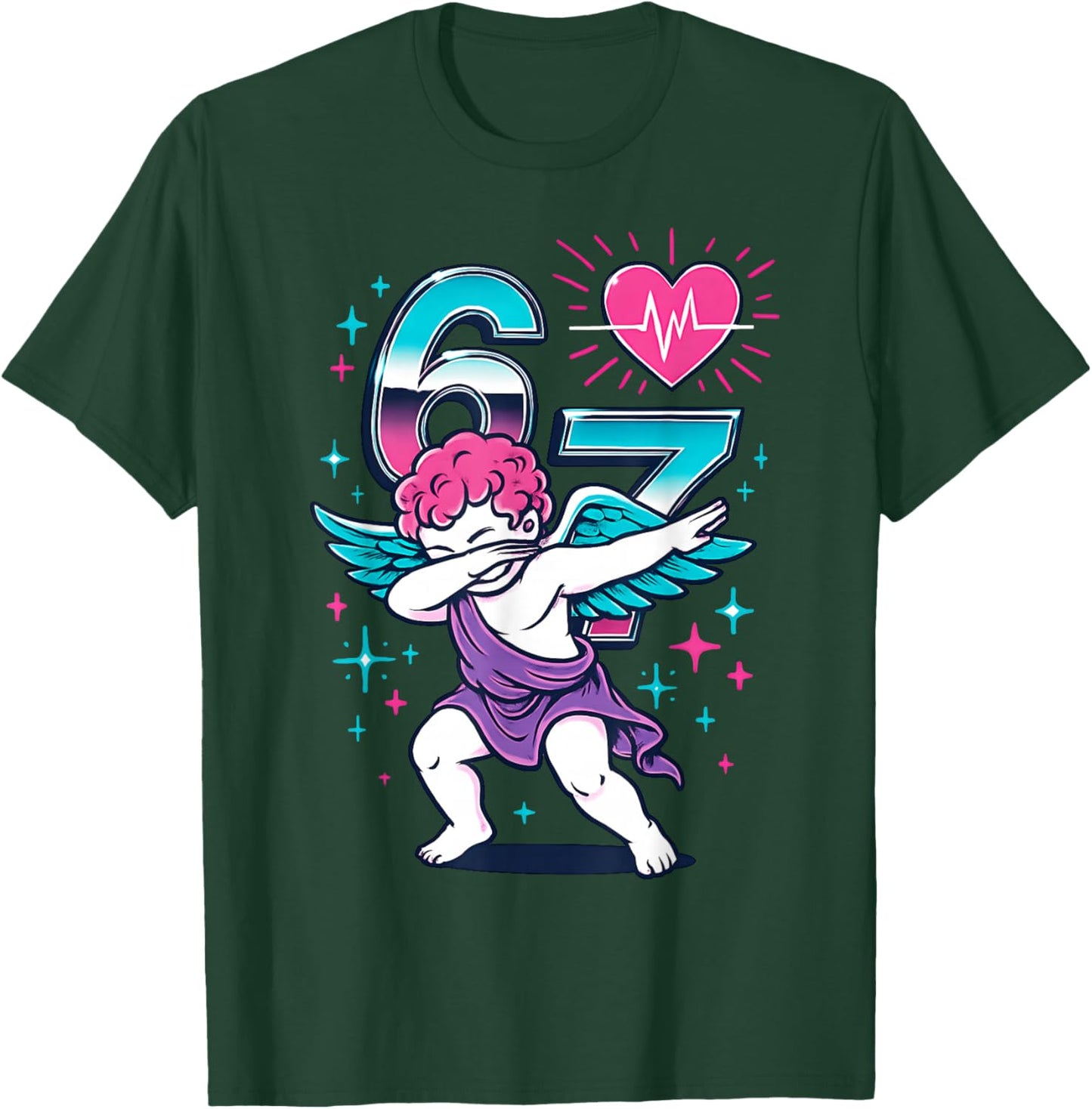 Valentines Day Dabbing Angel 67 Vday Cupid Funny Dancing T-Shirt - T-Shirt | Forest