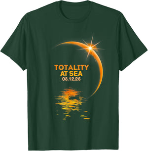 Totality At Sea 08 12 26 Total Solar Eclipse Sky Watchers T-Shirt - T-Shirt | Forest