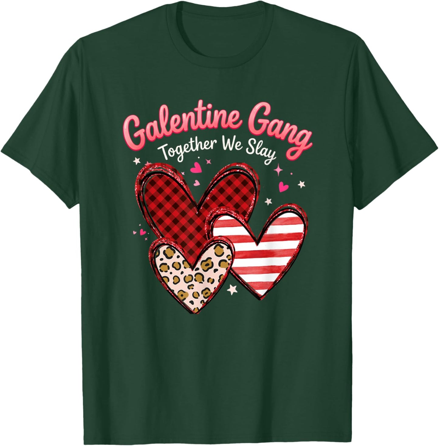 Valentines Day Galentines Gang Hearts Valentine Women Girls T-Shirt - T-Shirt | Forest