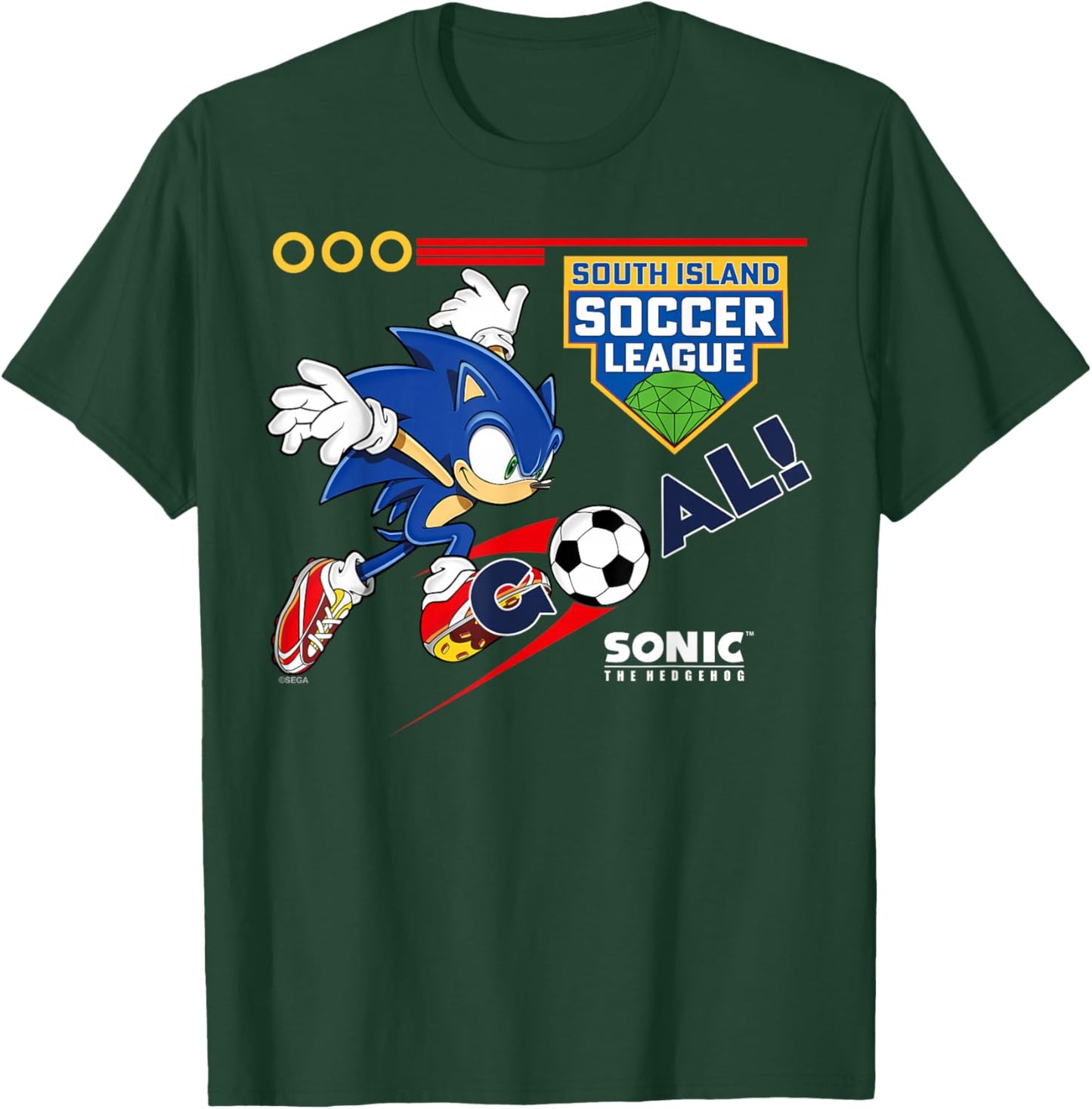 Sonic The Hedgehog - South Island Soccer League T-Shirt - T-Shirt | Forest
