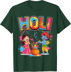 Holi Indian Hindu Spring Holi Festival of Colors Happy Holi T-Shirt - T-Shirt | Forest