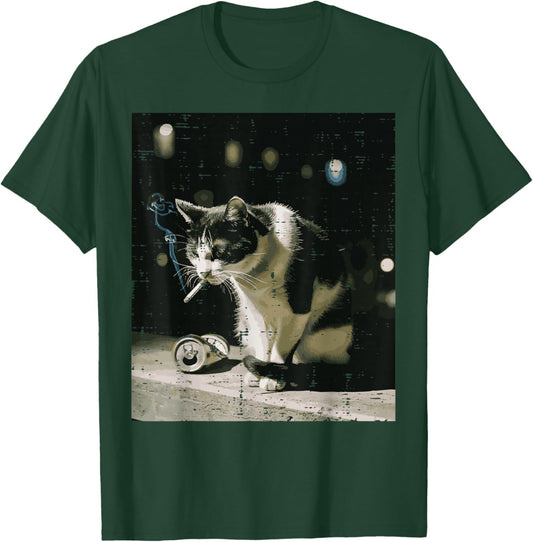 Tough Cat Attitude Cool Meme Feline Animal Lover Men Women T-Shirt - T-Shirt | Forest