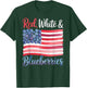Red White and Blueberries Sweet Patriotic American Flag T-Shirt - T-Shirt | Forest