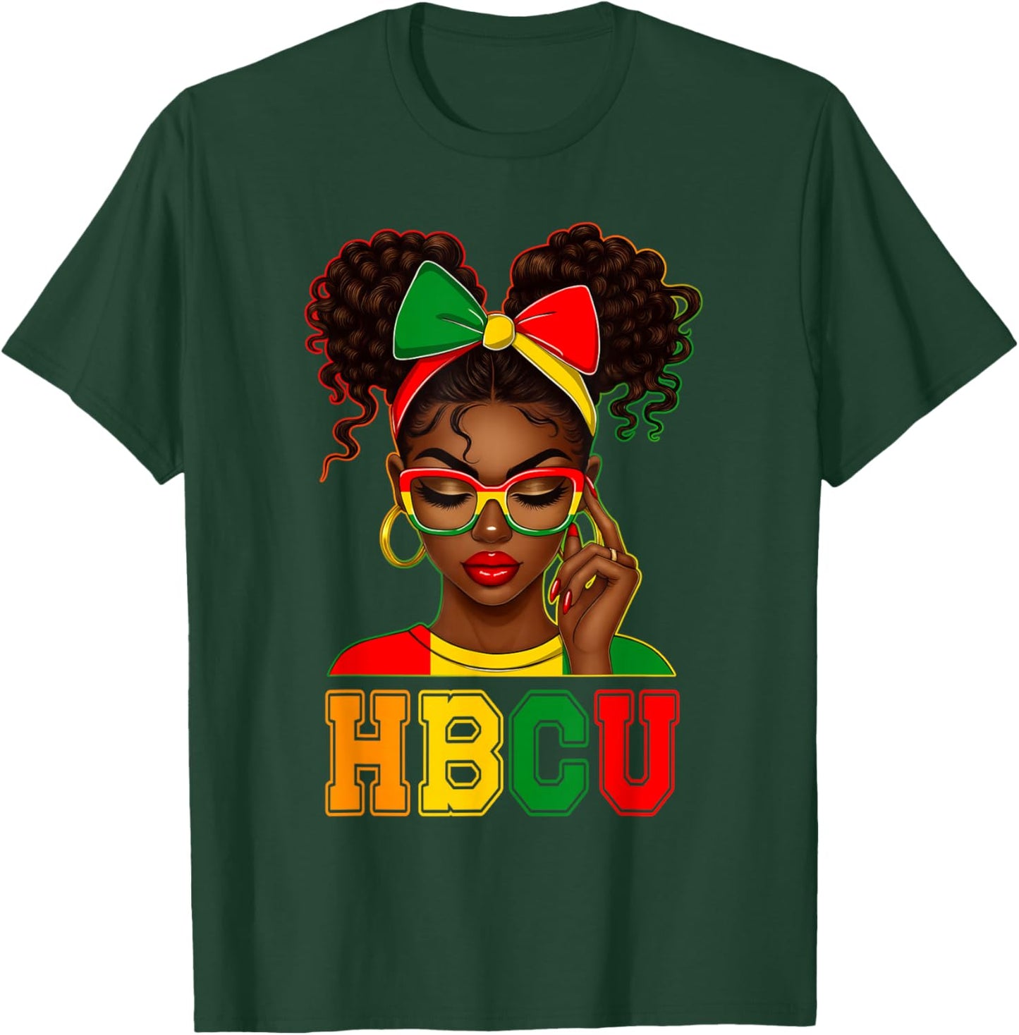 HBCU African American Black Woman University College T-Shirt - T-Shirt | Forest