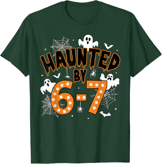 67 Meme Halloween Haunted- Funny Ghost and Pumpkin Halloween T-Shirt - T-Shirt | Forest