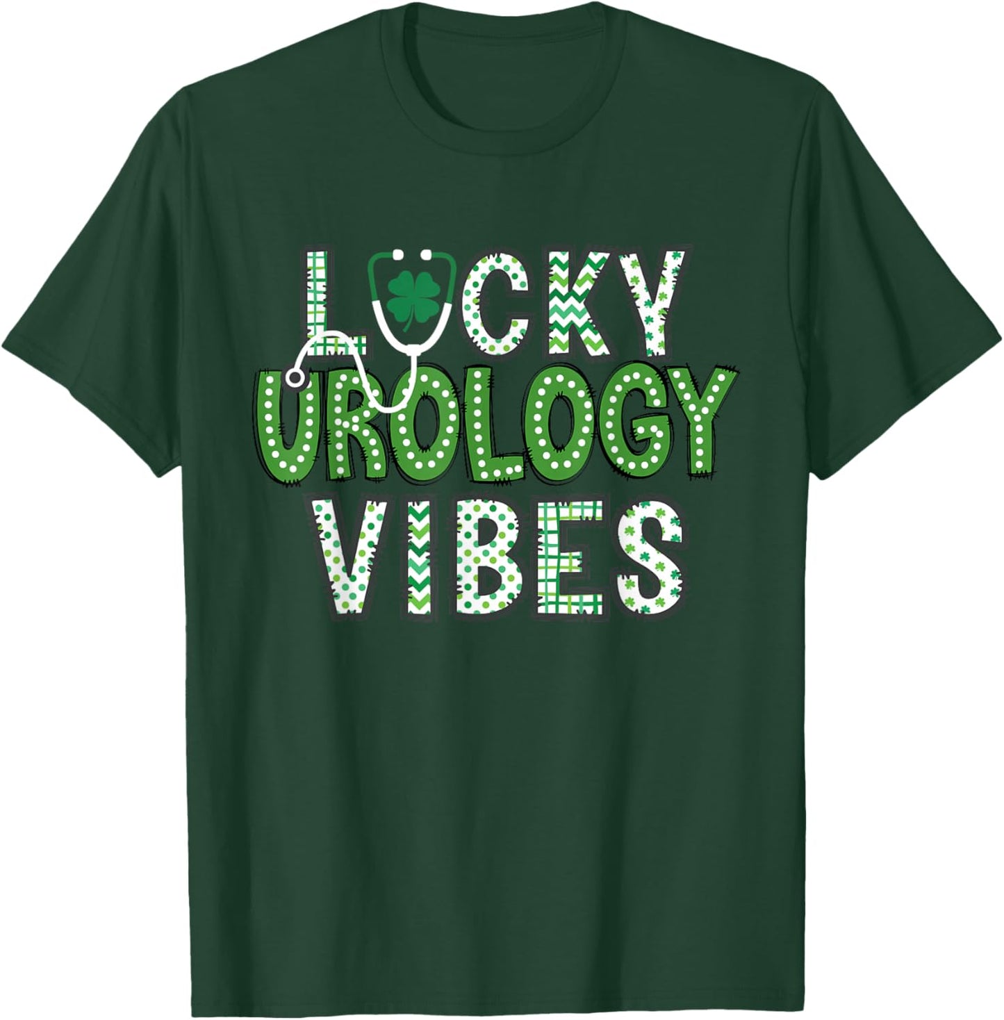 Lucky Urology Vibes St Patrick's Day Urologist Nurse Kidney T-Shirt - T-Shirt | Forest