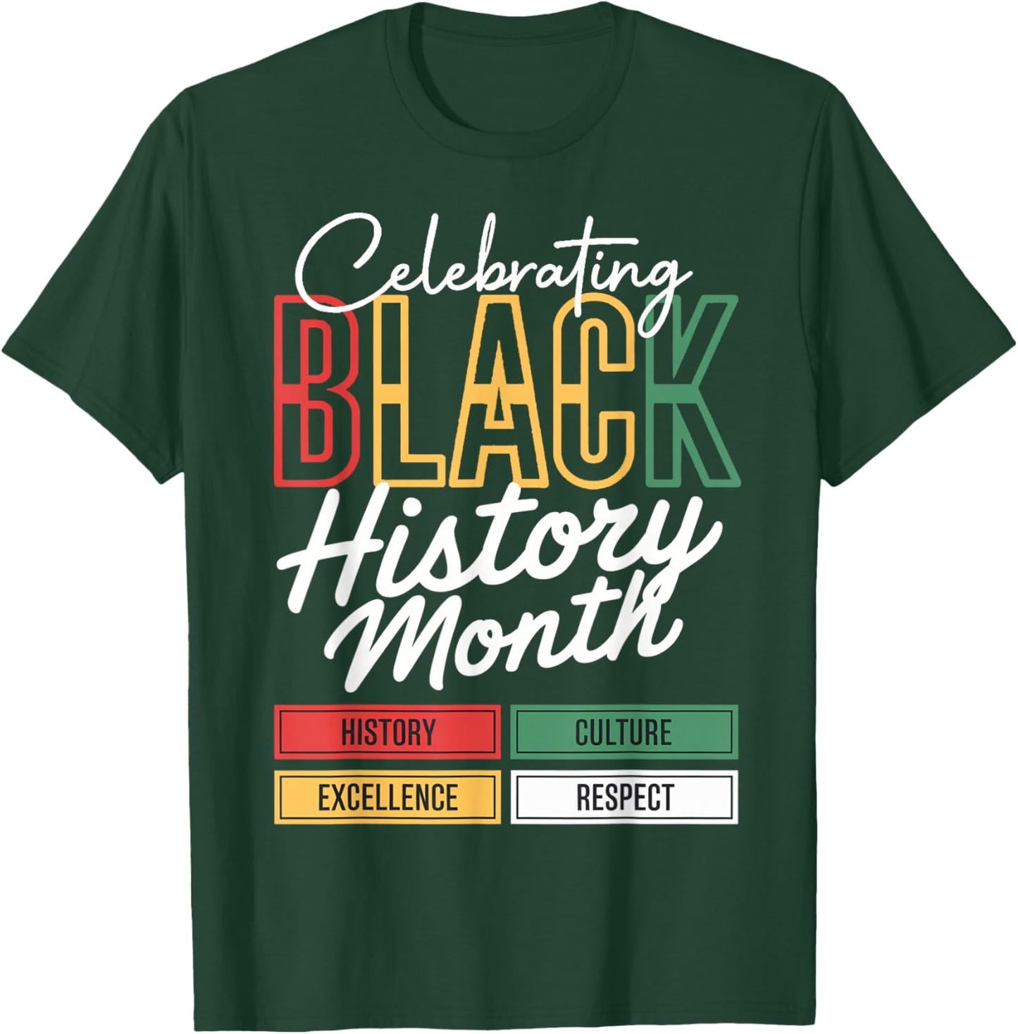 Celebrating Black History Month Afro African Men Women Kid T-Shirt - T-Shirt | Forest