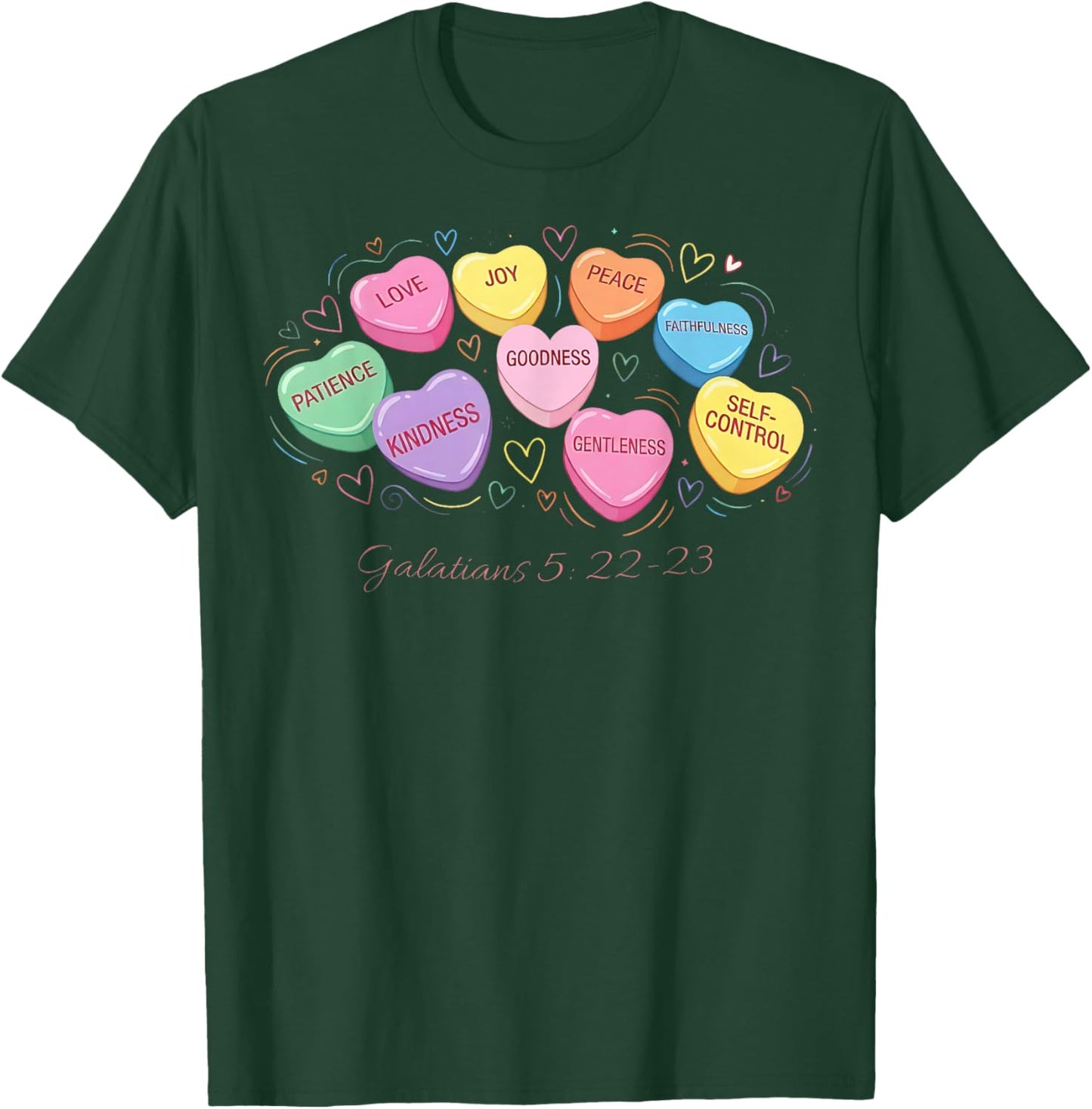 Candy Heart Love Christian Valentines Day Women T-Shirt - T-Shirt | Forest
