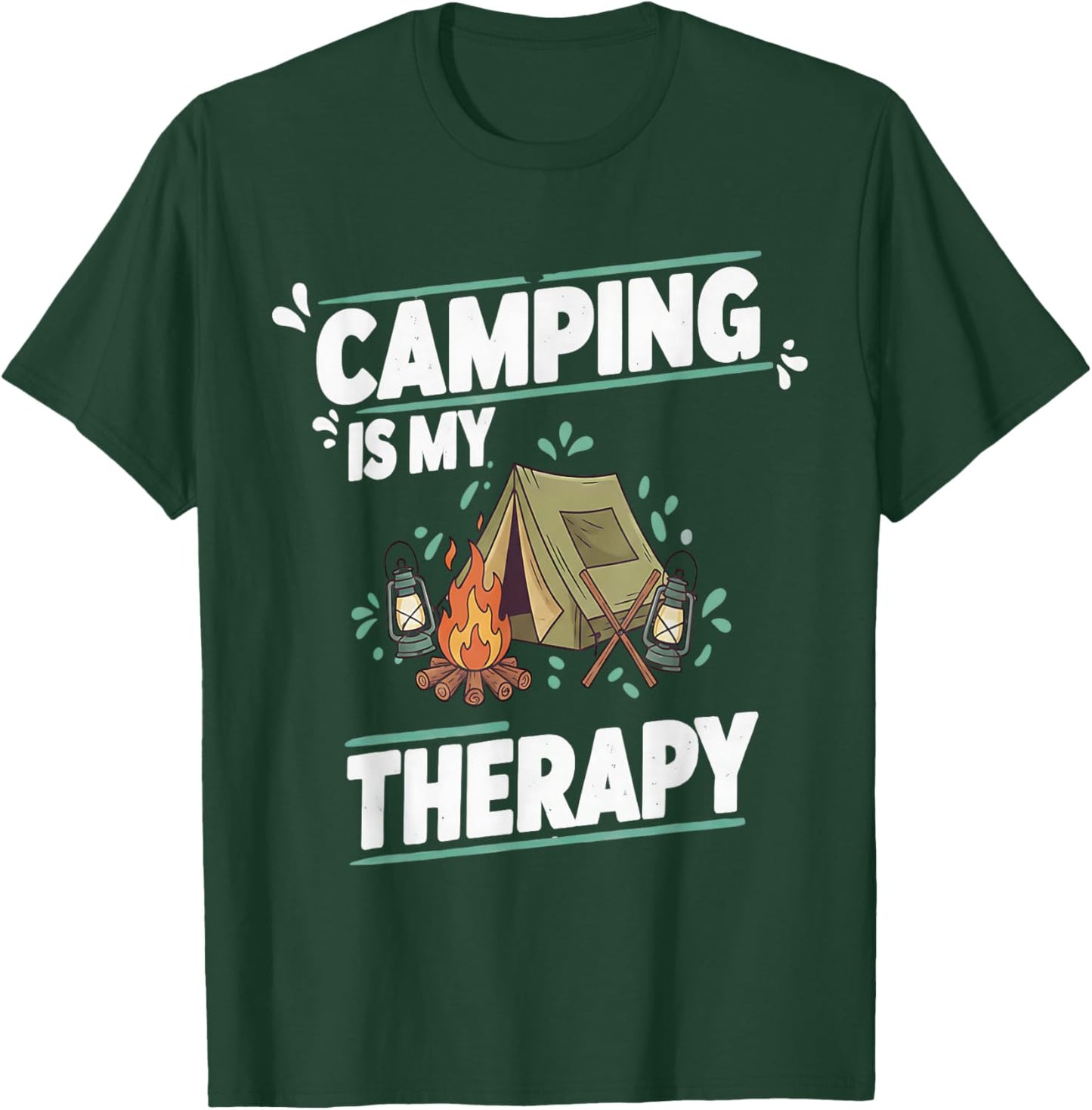 Camping is My Therapy for Great Outdoors and Tent Life T-Shirt - T-Shirt | Forest