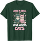Just Girl Who Loves Cats Vintage Kitty Women Girls Kids Teen T-Shirt - T-Shirt | Forest