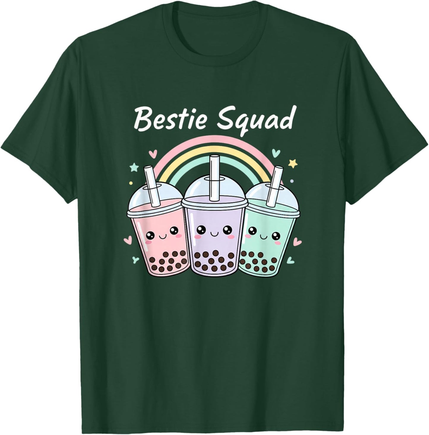 Bestie Squad Bubble Tea Boba Friends Cute Girls Kawaii T-Shirt - T-Shirt | Forest