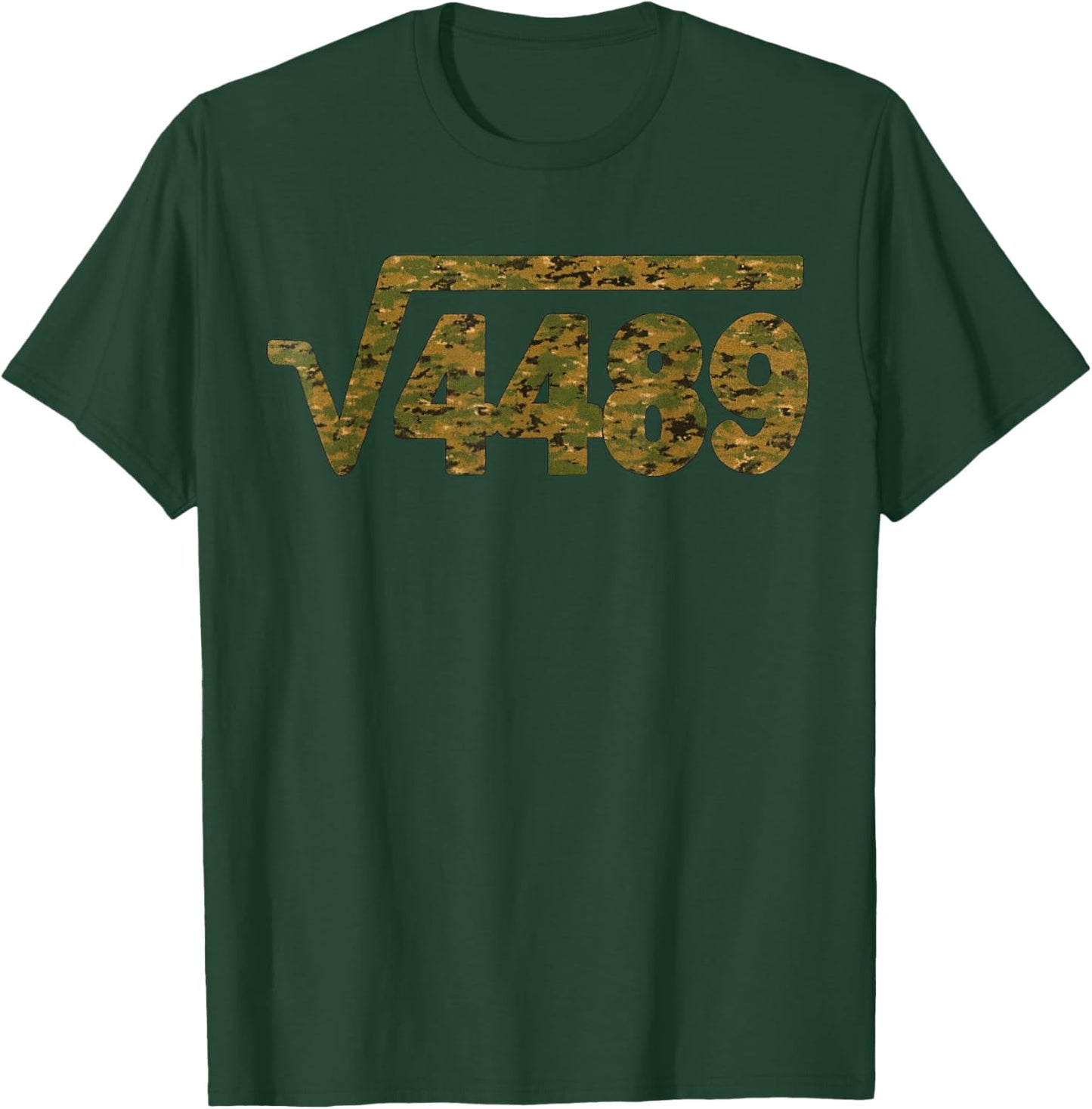 6 7 Army Pattern Meme Square Root 4489 Slang Math Teacher T-Shirt - T-Shirt | Forest
