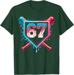Baseball Ice Cream Drip Six Seven Gen Alpha Slang Meme 67 T-Shirt - T-Shirt | Forest