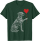 Rhodesian Ridgeback Lover Dog Art Holding Heart Valentines T-Shirt - T-Shirt | Forest