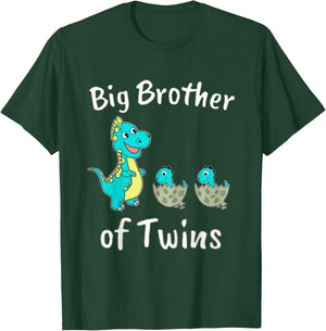 Kids I'm Going to Be A Big Brother of Twins Dino T-Shirt - T-Shirt | Forest