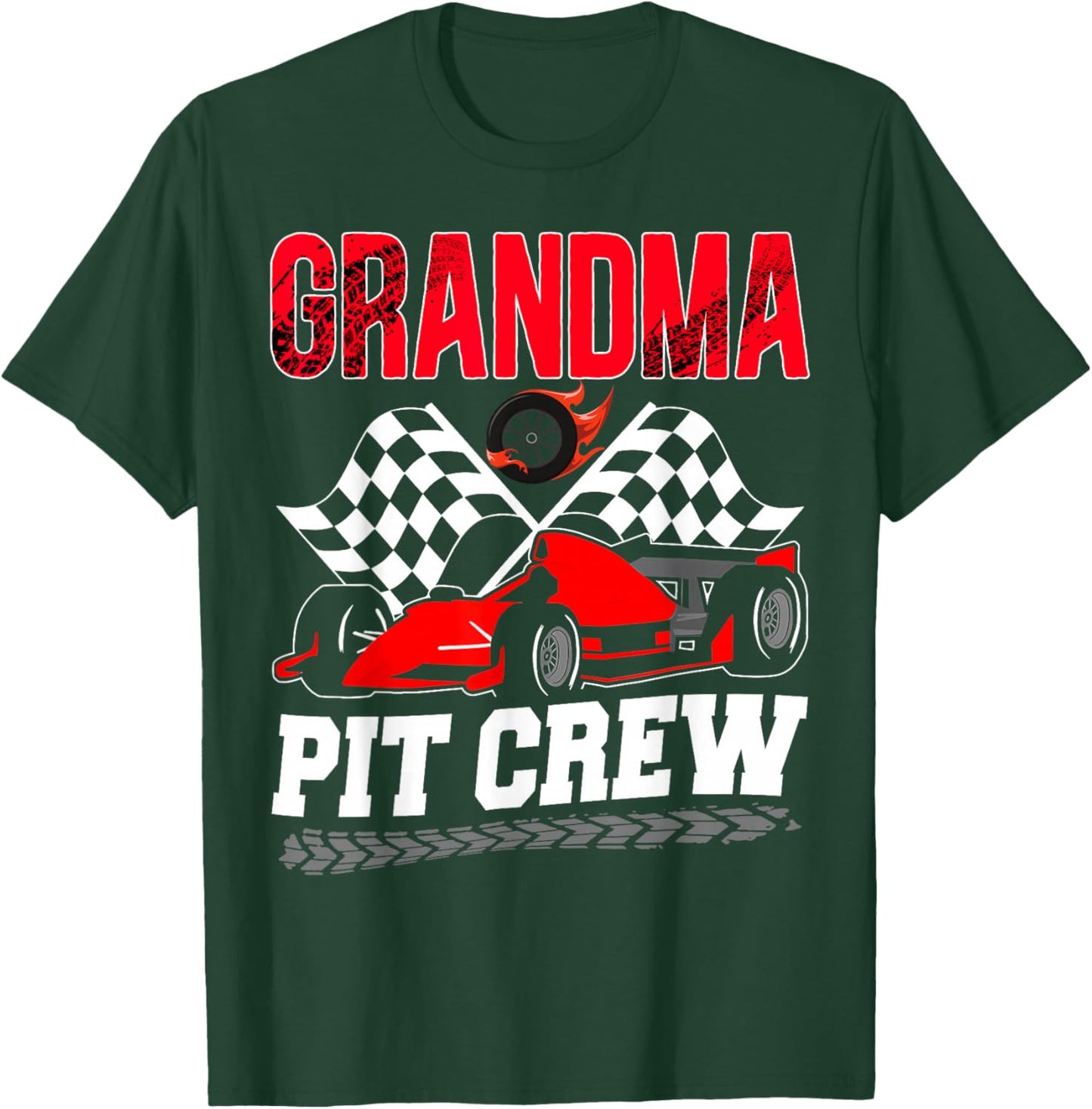 Grandma Pit Crew Racing Family Race Car Birthday Boy T-Shirt - T-Shirt | Forest