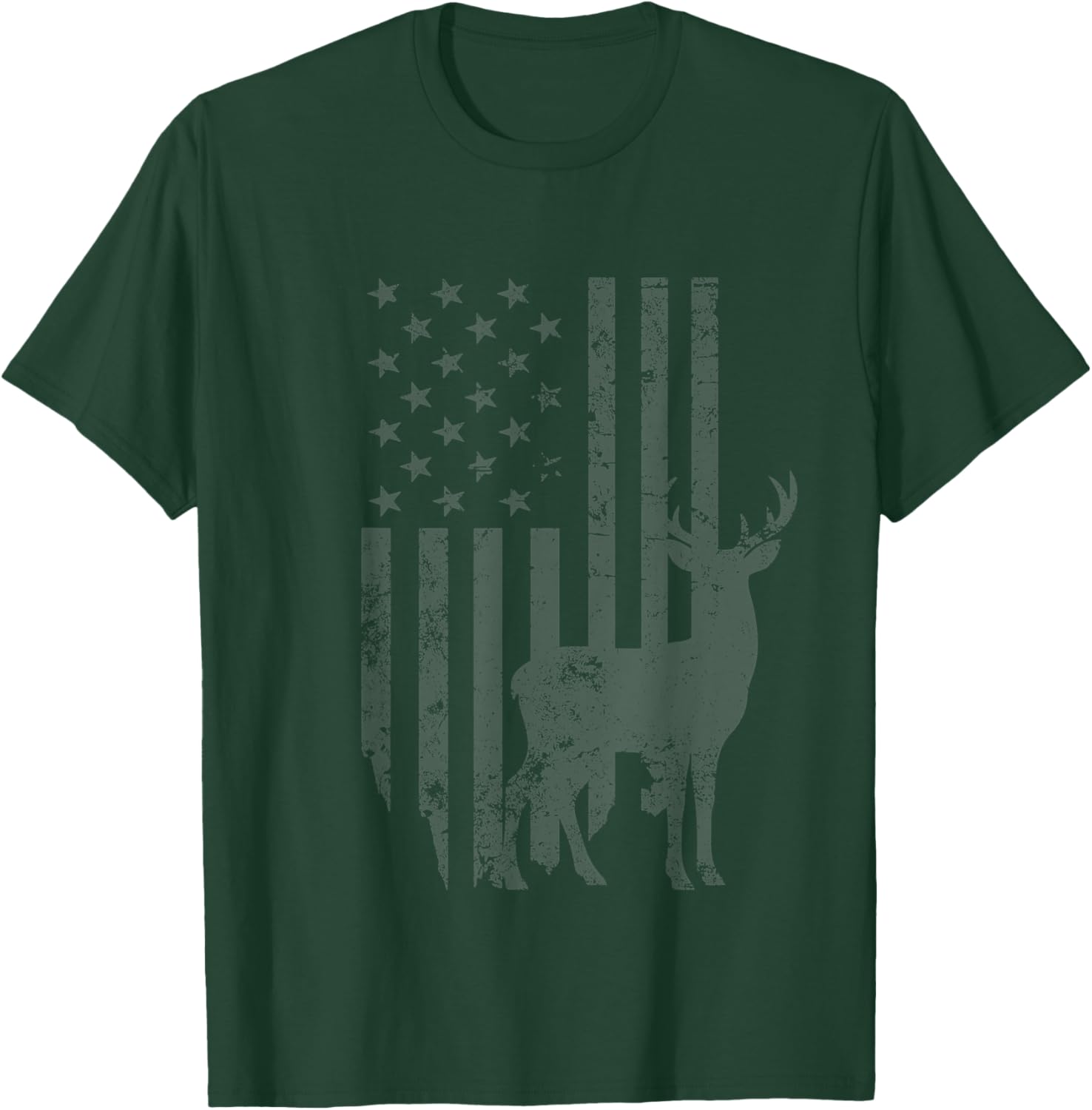 Camouflage Deer Camouflage with America Flag T-Shirt - T-Shirt | Forest