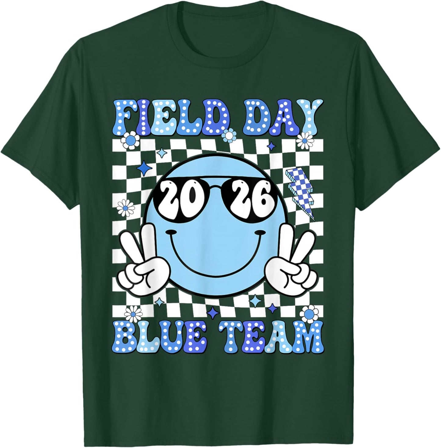 Field Day Blue Team Funny for Teacher Kids Field Day Games T-Shirt - T-Shirt | Forest