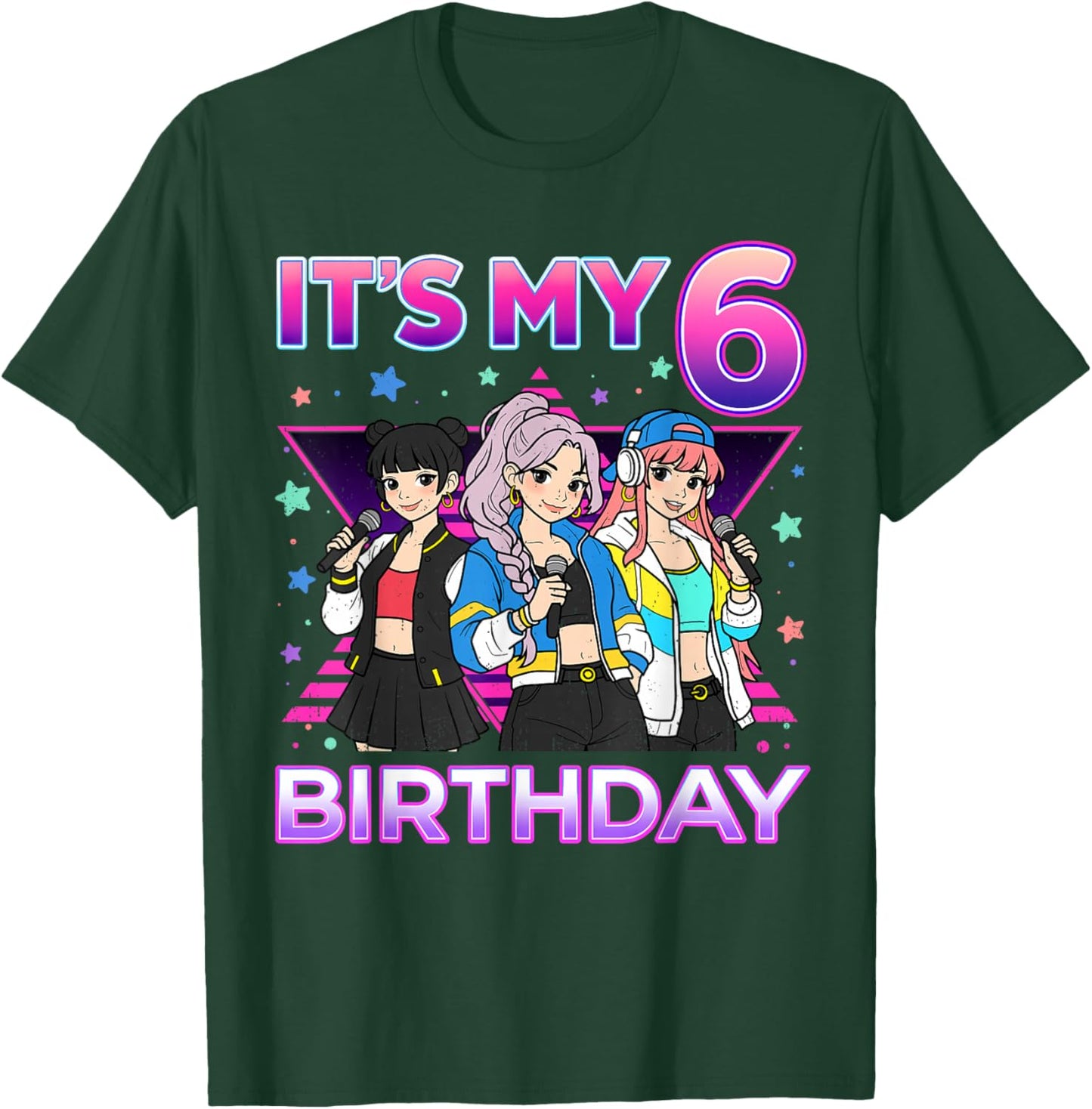 6 Years Old Birthday K pop Kids 6th Birthday Girls K-Pop T-Shirt - T-Shirt | Forest