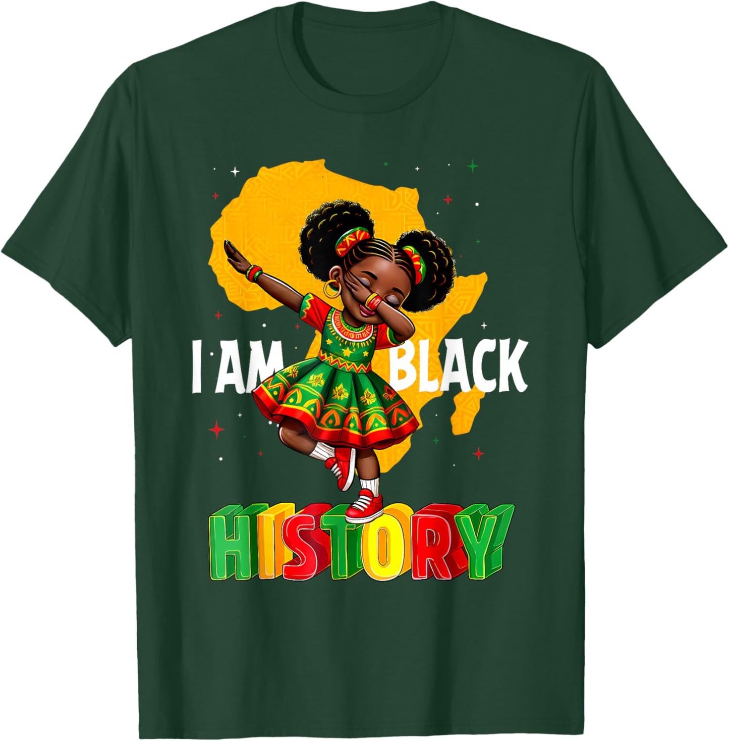 I Am Black History Month African American Girl Kid T-Shirt - T-Shirt | Forest