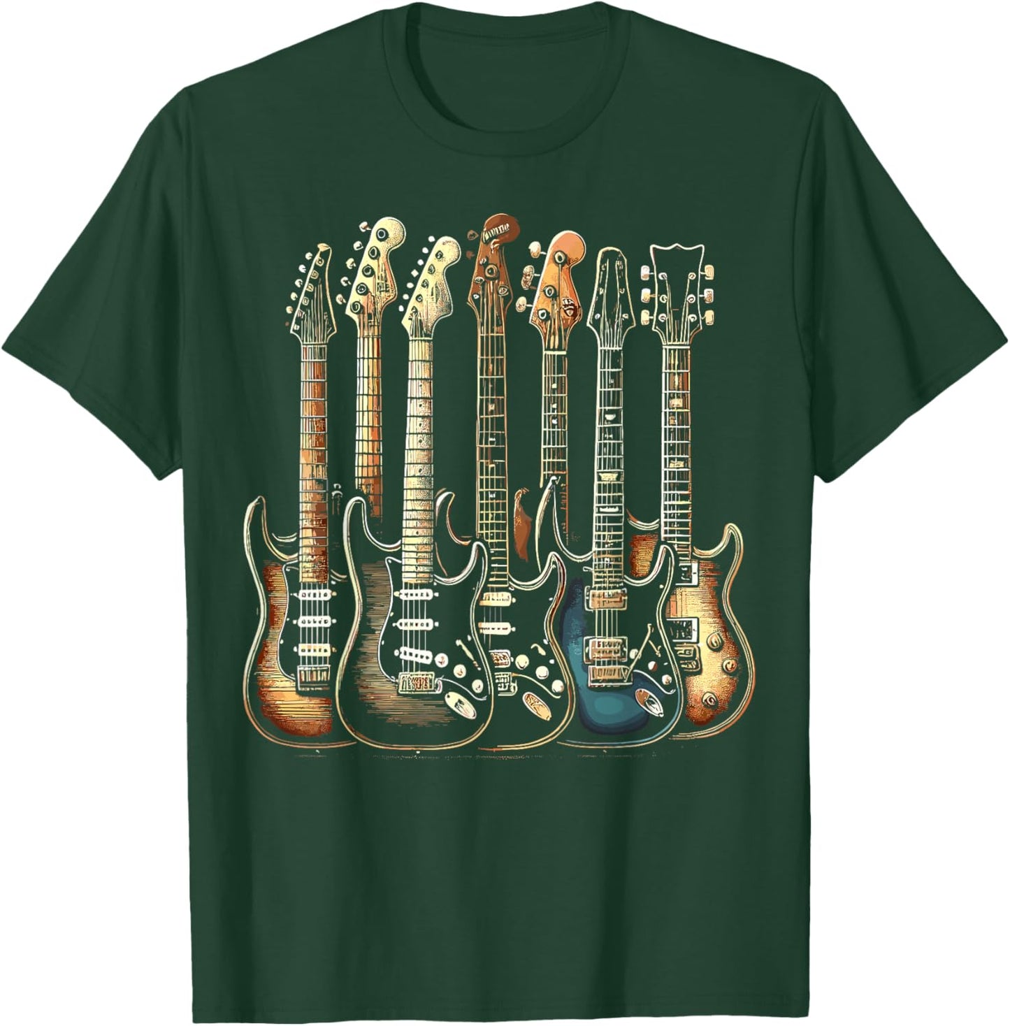 Guitars Music Guitarists Guitar T-Shirt - T-Shirt | Forest
