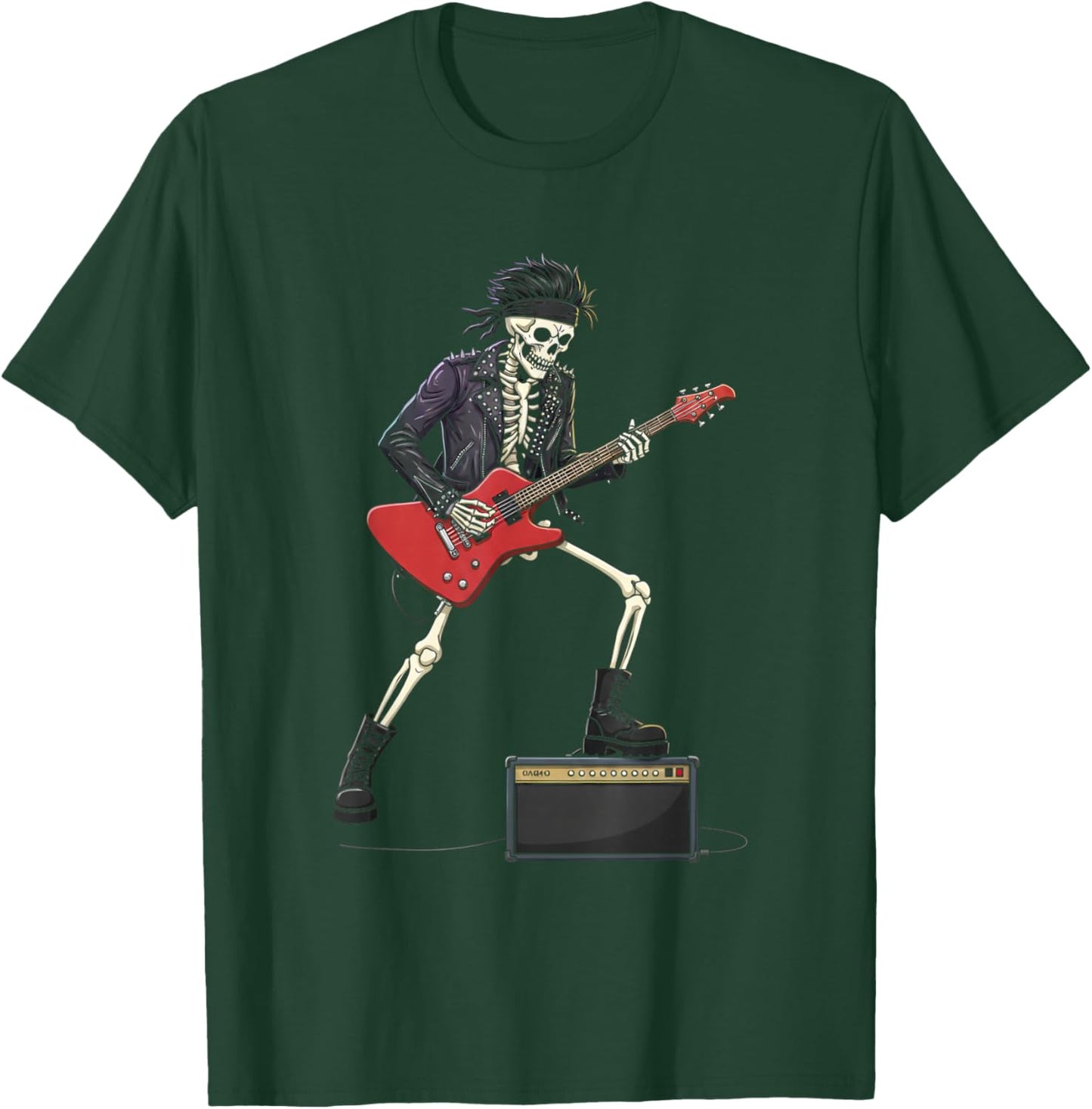 Rockstar Skeleton Halloween Funny Men Boys Kids Rock-Star T-Shirt - T-Shirt | Forest