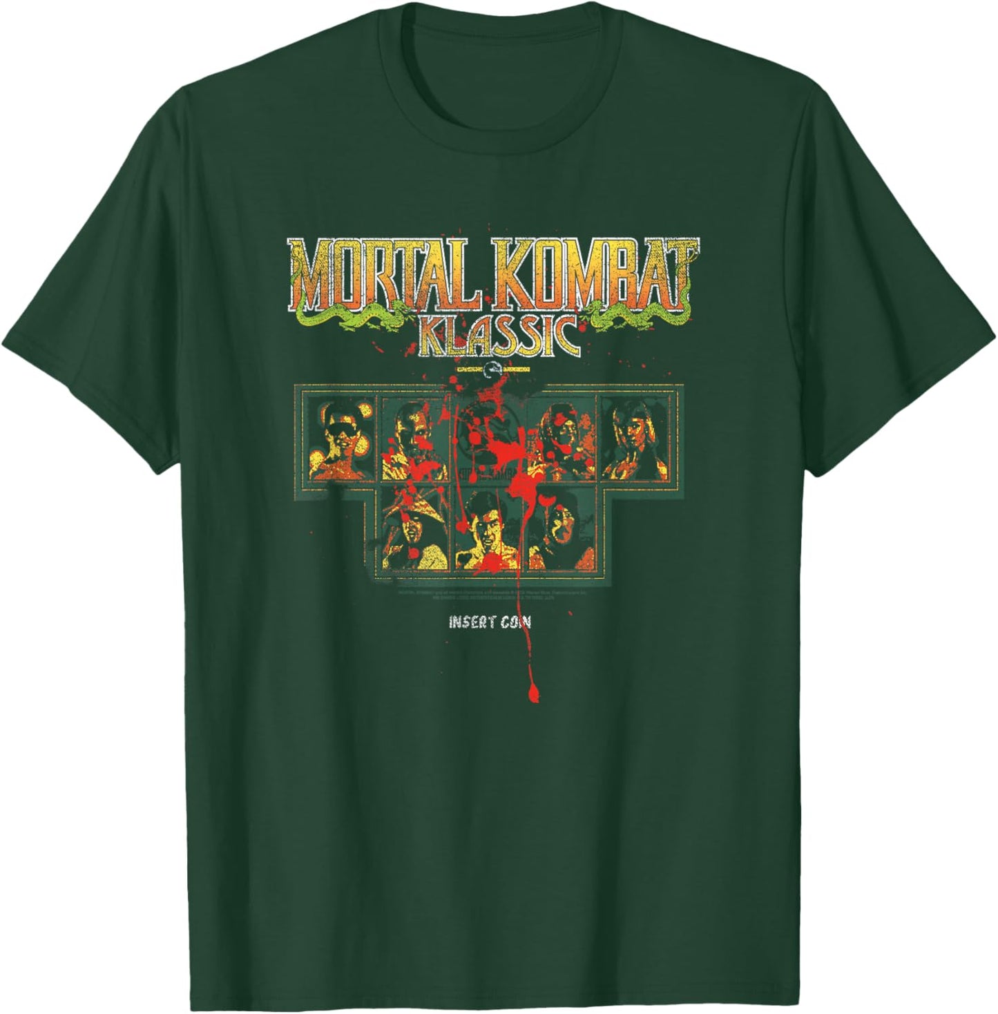 Mortal Kombat Blood Splatter Character Select Video Game T-Shirt - T-Shirt | Forest