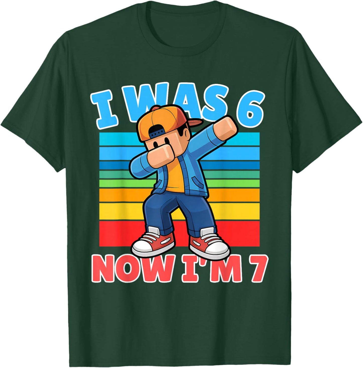 I was 6 Now I Am 7 Year Old 67 Dabbing Boy 7th Birthday Kids T-Shirt - T-Shirt | Forest