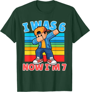 I was 6 Now I Am 7 Year Old 67 Dabbing Boy 7th Birthday Kids T-Shirt - T-Shirt | Forest