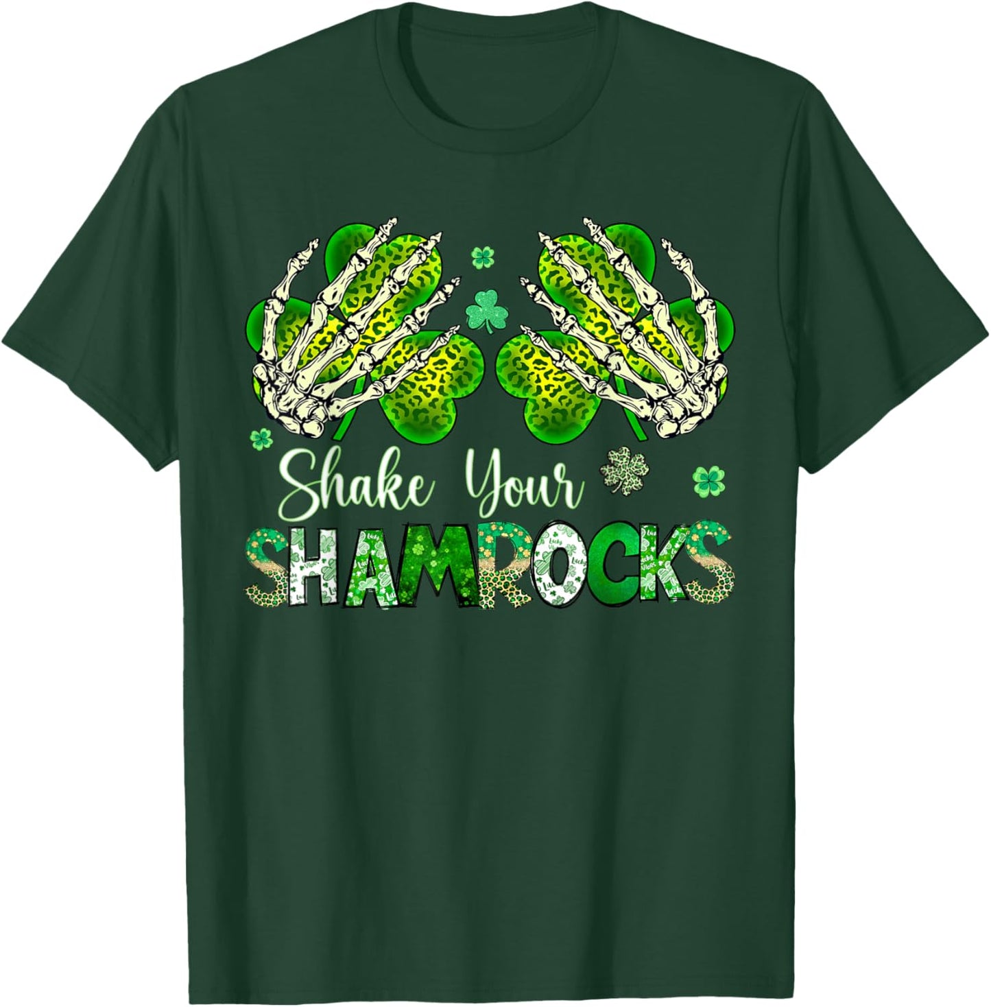 Shake Your Shamrocks Skeleton Hands Lucky Charms Patricks T-Shirt - T-Shirt | Forest