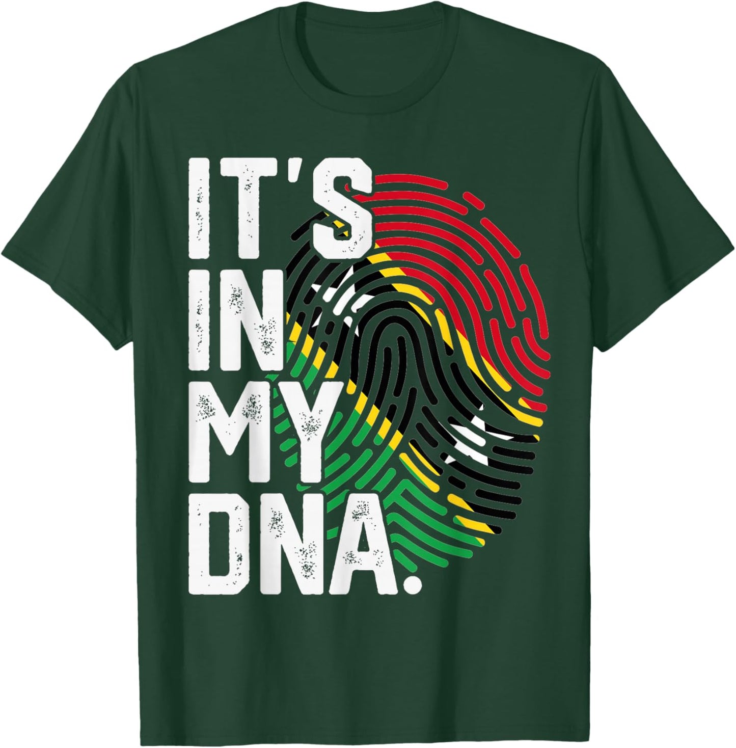Saint Kitts and Nevis Roots Flag Fingerprint Patriotic T-Shirt - T-Shirt | Forest