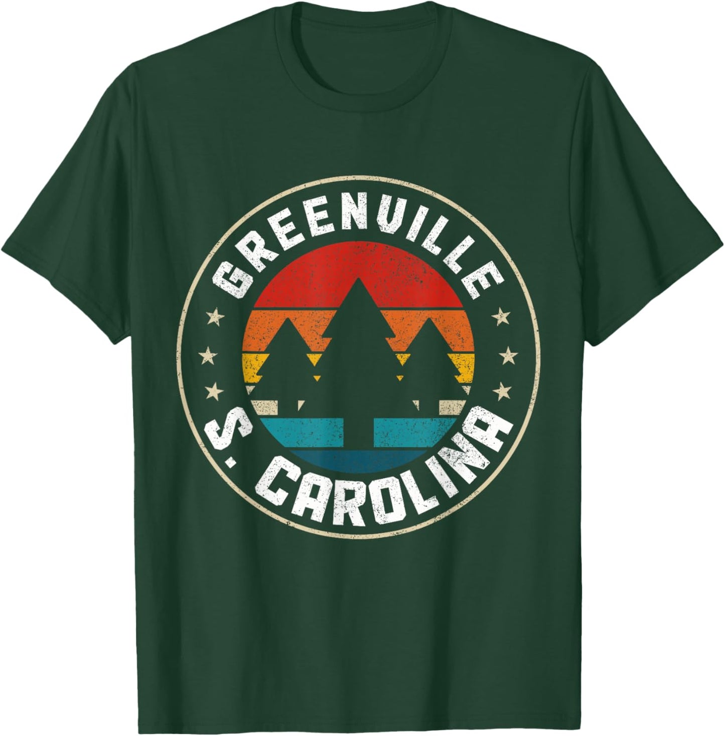 Greenville South Carolina Vintage Retro Pride Emerald T-Shirt - T-Shirt | Forest