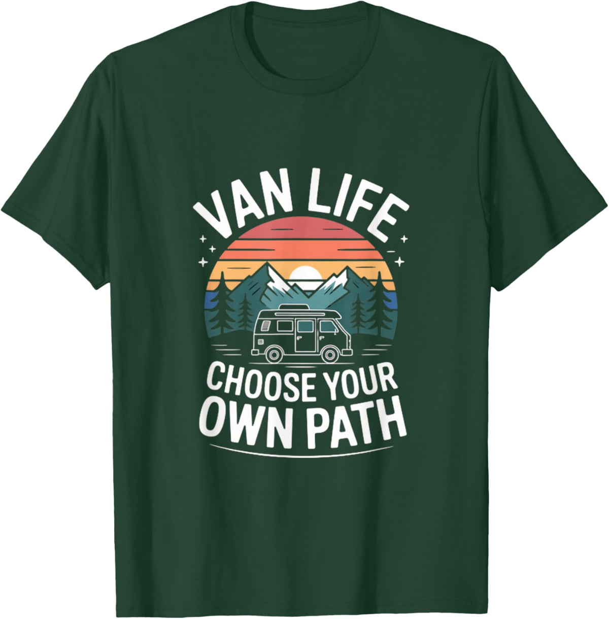 Van Life Choose Your Own Path Camper Adventure T-Shirt - T-Shirt | Forest