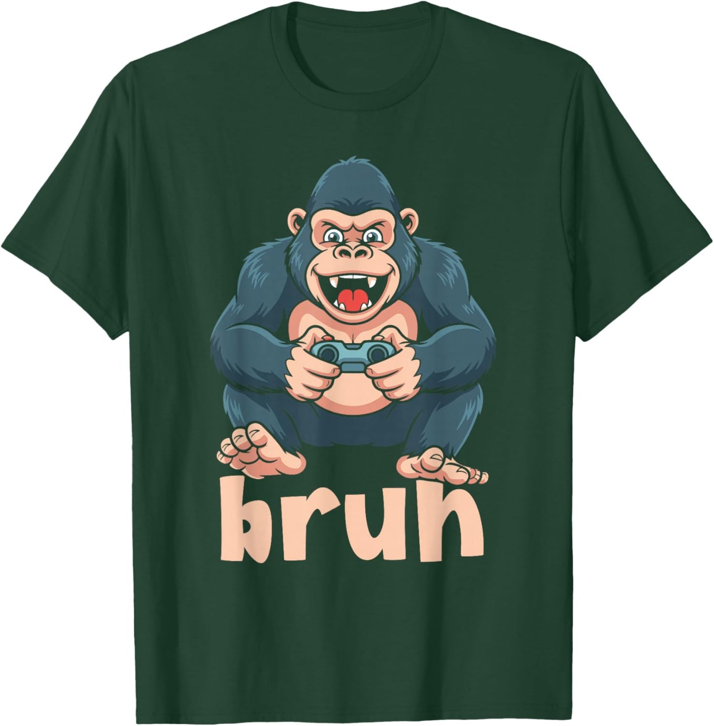 Bruh Video Games Boys Funny Gorilla T-Shirt - T-Shirt | Forest