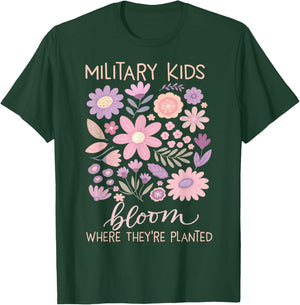 Military Kid Dandelion Bloom Where They're Planted Purple Up T-Shirt - T-Shirt | Forest