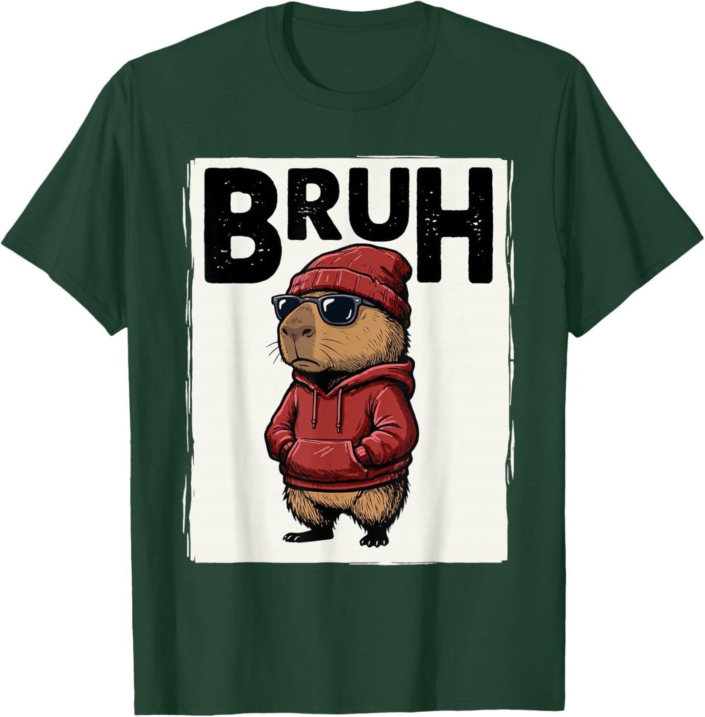 Cool Bruh Capybara Men Women Kids Teens Funny Capybara T-Shirt - T-Shirt | Forest