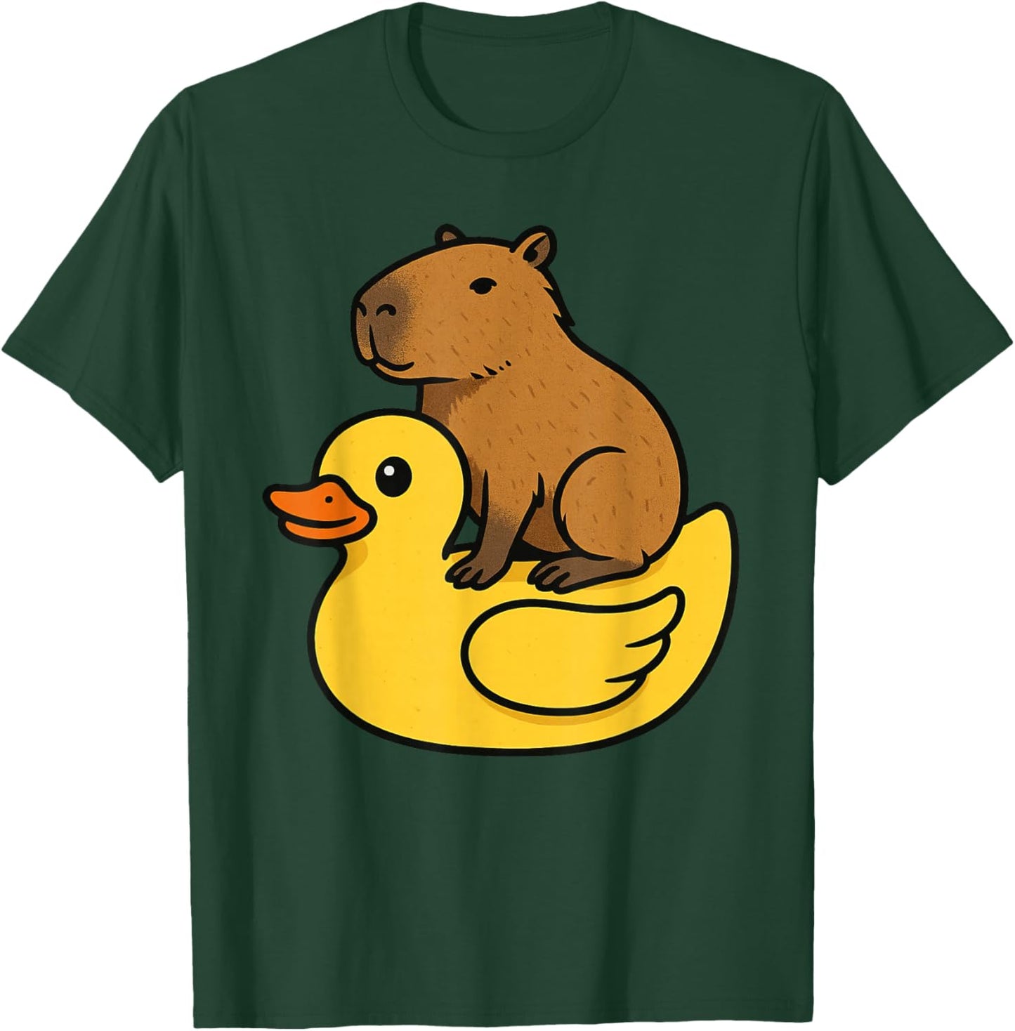 Cute Capybara Rubber Duck T-Shirt - T-Shirt | Forest